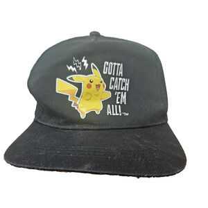 Pokemon Pikachu Youth‎ Snapback Baseball Hat Black 2022